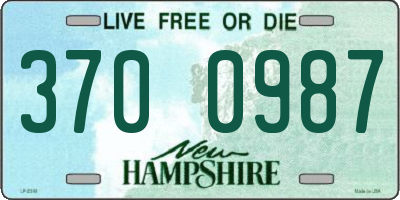 NH license plate 3700987