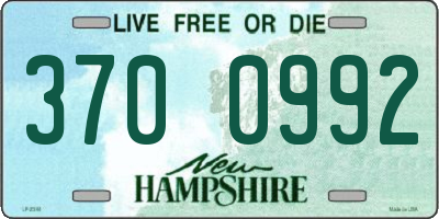NH license plate 3700992