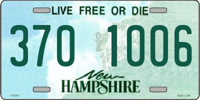 NH license plate 3701006