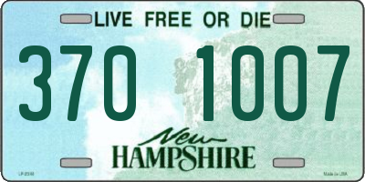 NH license plate 3701007