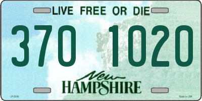 NH license plate 3701020