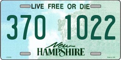 NH license plate 3701022