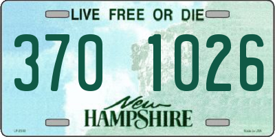 NH license plate 3701026