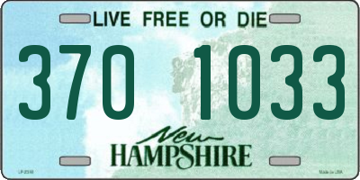 NH license plate 3701033