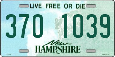 NH license plate 3701039