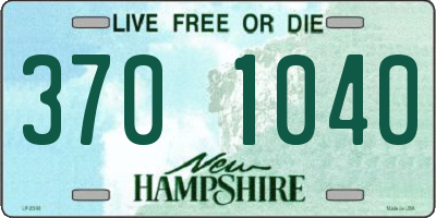NH license plate 3701040