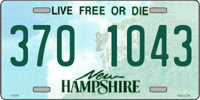 NH license plate 3701043