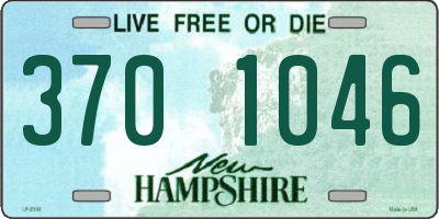 NH license plate 3701046