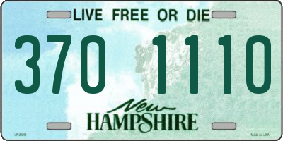 NH license plate 3701110