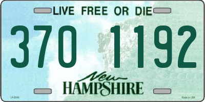 NH license plate 3701192