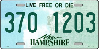 NH license plate 3701203
