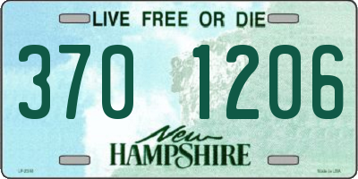 NH license plate 3701206