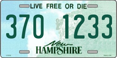 NH license plate 3701233
