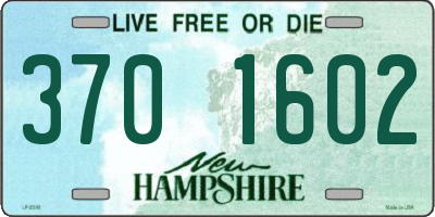 NH license plate 3701602