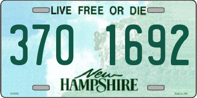 NH license plate 3701692