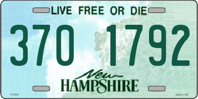 NH license plate 3701792