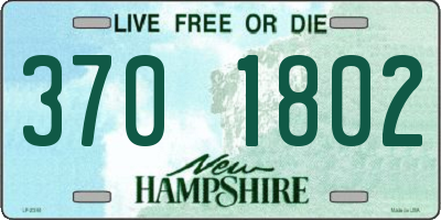 NH license plate 3701802
