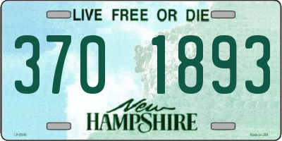 NH license plate 3701893
