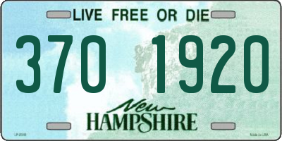 NH license plate 3701920