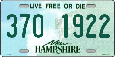 NH license plate 3701922