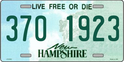 NH license plate 3701923