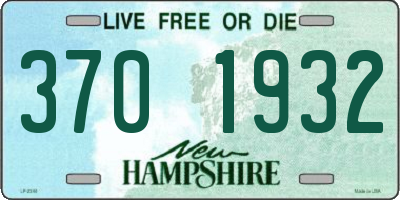 NH license plate 3701932