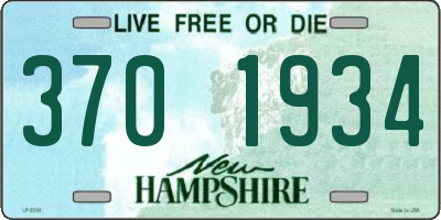 NH license plate 3701934