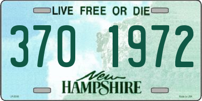 NH license plate 3701972