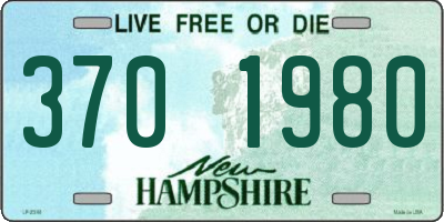 NH license plate 3701980