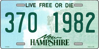 NH license plate 3701982