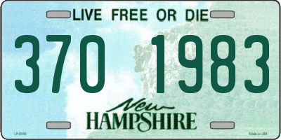 NH license plate 3701983