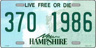 NH license plate 3701986