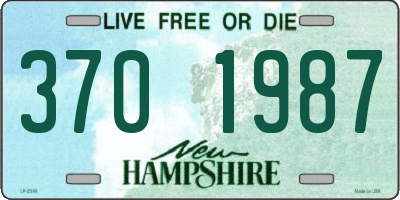 NH license plate 3701987