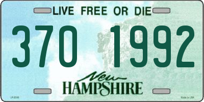 NH license plate 3701992