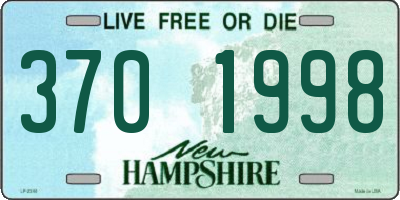 NH license plate 3701998