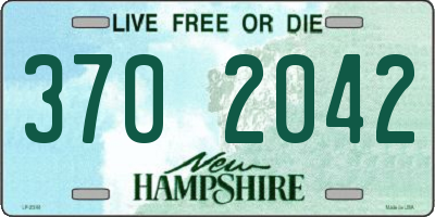 NH license plate 3702042