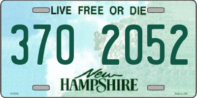 NH license plate 3702052