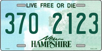 NH license plate 3702123