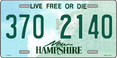 NH license plate 3702140