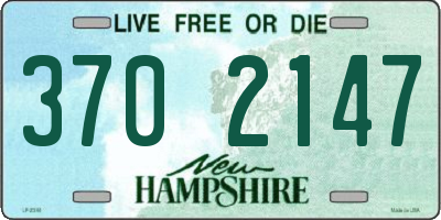 NH license plate 3702147