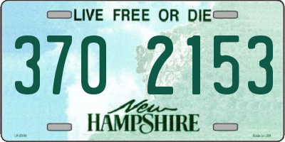 NH license plate 3702153