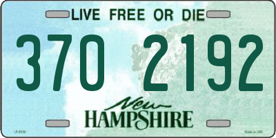 NH license plate 3702192