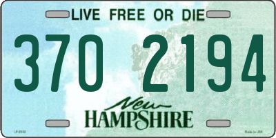 NH license plate 3702194