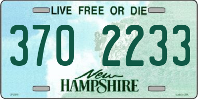 NH license plate 3702233