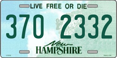 NH license plate 3702332