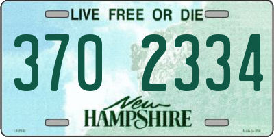 NH license plate 3702334