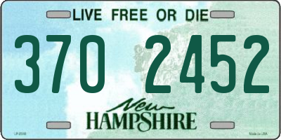 NH license plate 3702452