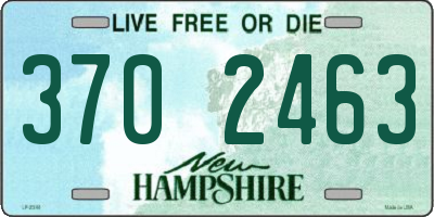NH license plate 3702463