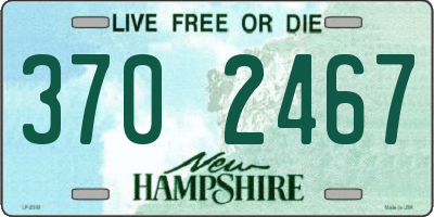 NH license plate 3702467