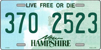 NH license plate 3702523